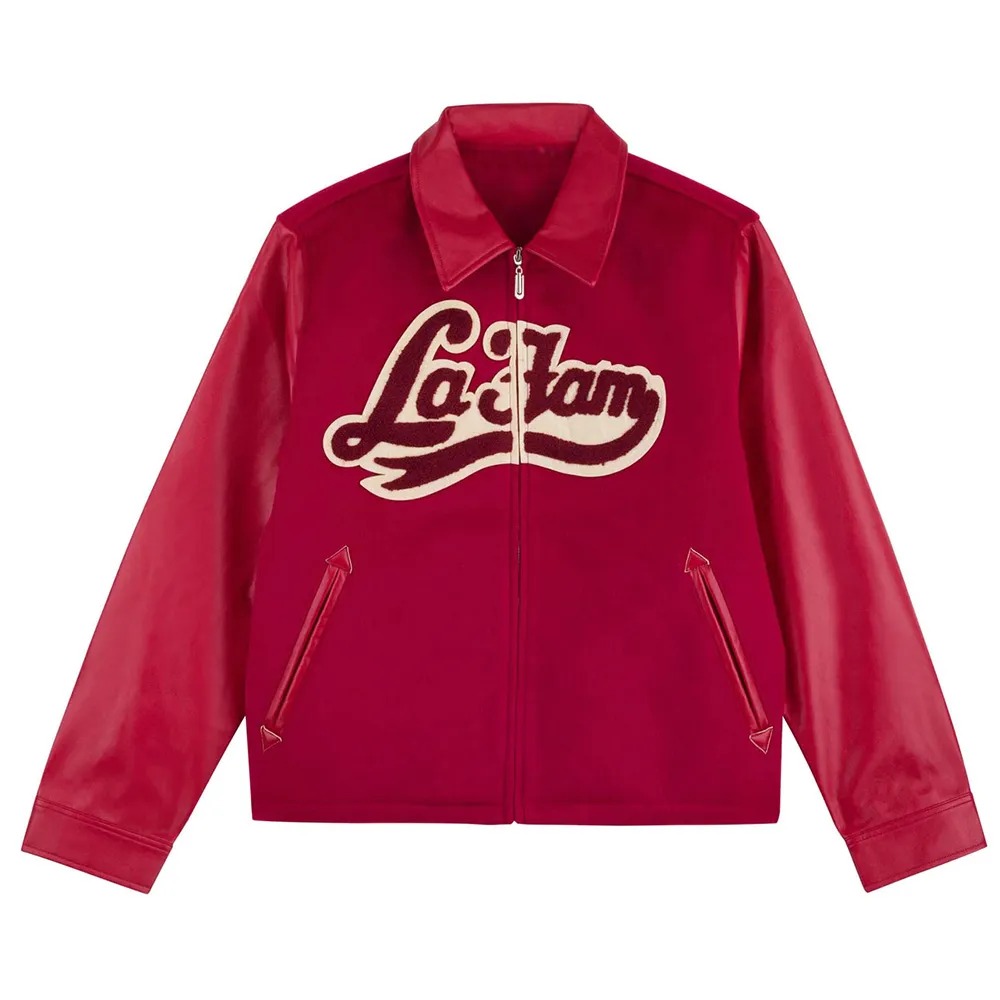 La Fam Red Varsity Jacket 1 La Fam Red Varsity Jacket - Modajacket