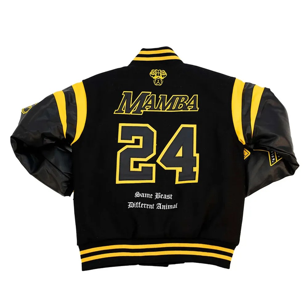 LA Lakers Kobe Bryant Collage Legends Black Varsity Jacket 2 LA Lakers Kobe Bryant Collage Legends Black Varsity Jacket