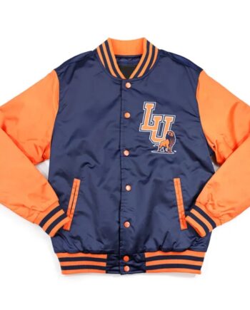 Langston University Navy & Orange Vintage Baseball Jacket - Modajacket