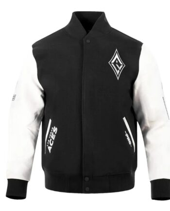 Las Vegas Aces Classic Chenille Black and White Varsity Jacket - Modajacket