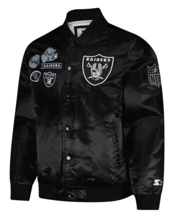 Las Vegas Raiders Exclusive Black Varsity Satin Jacket - Modajacket