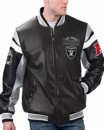 Las Vegas Raiders Black Varsity Full-Zip Leather Jacket - Modajacket