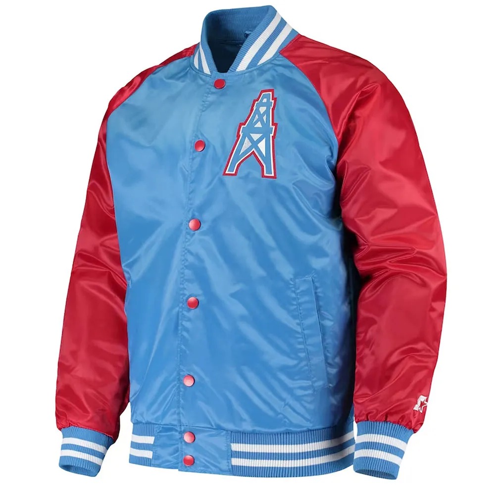 Tennessee Titans Lead Off Varsity Satin Jacket Light Blue Red 1 Tennessee Titans Lead Off Varsity Satin Jacket Light Blue Red - Modajacket