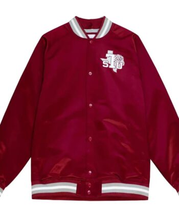 Texas Southern University Cardinal Lightweight Satin Jacket - Modajacket