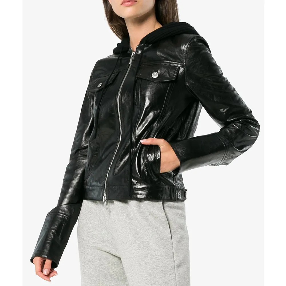 Roswell New Mexico Jeanine Mason Hooded Leather Jacket 4 Roswell New Mexico Jeanine Mason Hooded Leather Jacket