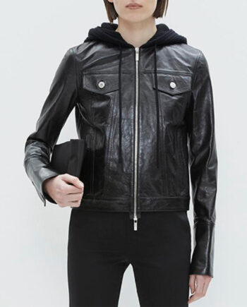 Roswell New Mexico Jeanine Mason Hooded Leather Jacket - Modajacket