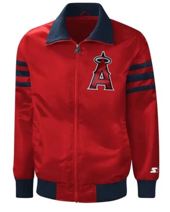 The Captain II LA Angels Red Varsity Satin Jacket - Modajacket