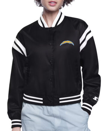 LA Chargers Printed Logo Varsity Satin Jacket - Modajacket
