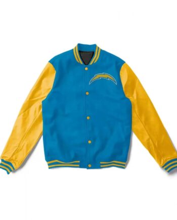Varsity LA Chargers Yellow and Light Blue Jacket - Modajacket