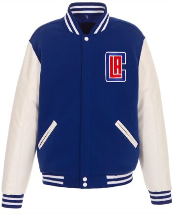 LA Clippers Varsity Royal and White Jacket - Modajacket