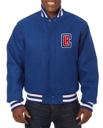 LA Clippers Royal Varsity Wool Jacket - Modajacket