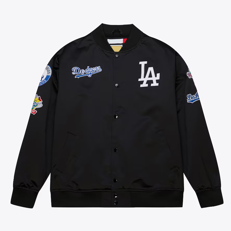 LA Dodgers Black Out Satin Jacket 1 LA Dodgers Black Out Satin Jacket - Modajacket