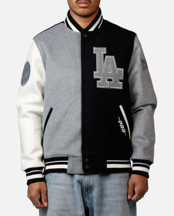 LA Dodgers Reverse French Terry Varsity Wool Jacket - Modajacket