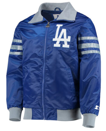 The Captain II Los Angeles Dodgers Royal Blue Varsity Satin Jacket - Modajacket