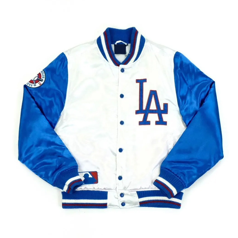 LA Dodgers White and Blue Jacket 1 LA Dodgers White and Blue Jacket - Modajacket