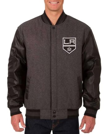 LA Kings Varsity Black and Charcoal Jacket - Modajacket