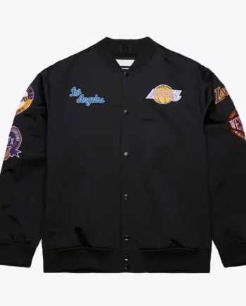 LA Lakers Black Out Satin Jacket - Modajacket