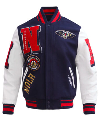 New Orleans Pelicans Mashup Classic Rib Varsity Jacket - Modajacket