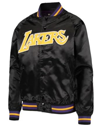 LA Lakers Lightweight Black Satin Jacket - Modajacket