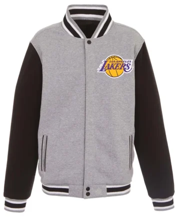 Los Angeles Lakers Black and Gray Varsity Wool Jacket - Modajacket