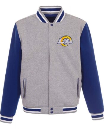 Varsity LA Rams Gray and Royal Blue Wool Jacket - Modajacket
