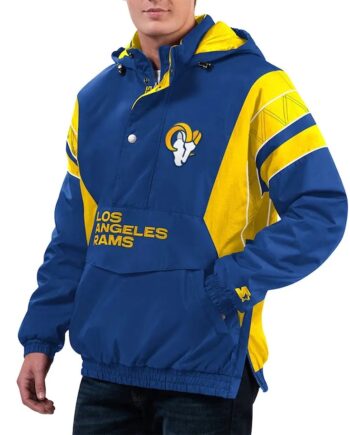 Home Team LA Rams Half-Zip Hoodie Jacket - Modajacket