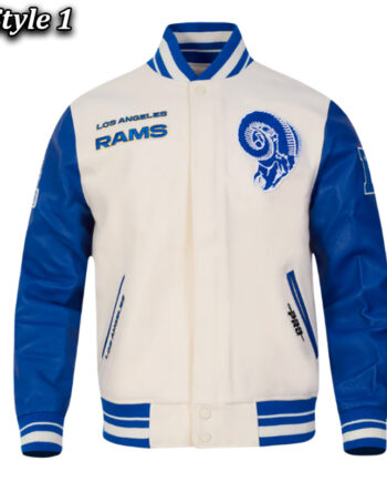 Retro LA Rams Classic Rib Varsity Jacket - Modajacket