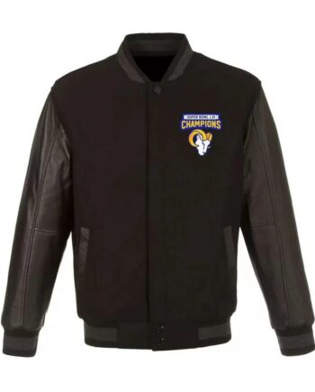LA Rams Super Bowl LVI Champions Varsity Black Jacket - Modajacket