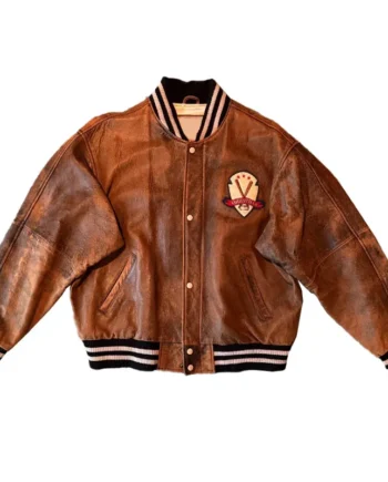 Louisville Slugger Varsity Brown Leather Jacket - Modajacket