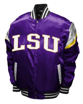LSU Tigers Power Purple Satin Jacket - Modajacket