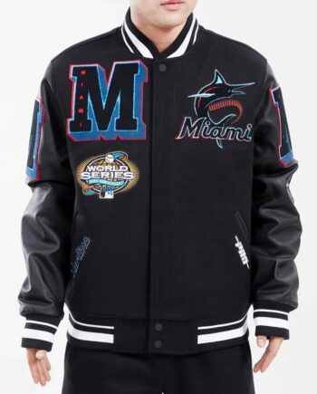 Miami Marlins Mash Up Varsity Jacket - Modajacket