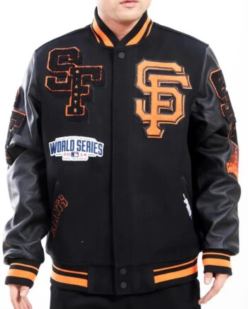 Varsity San Francisco Giants Mash Up Black Jacket - Modajacket