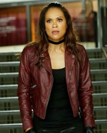 Lucifer Lesley-Ann Brandt Maroon Leather Jacket - Modajacket