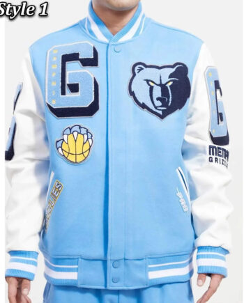 Memphis Grizzlies Blue and White Varsity Jacket - Modajacket