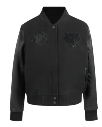 Memphis Grizzlies Triple Black Varsity Wool/Leather Jacket - Modajacket
