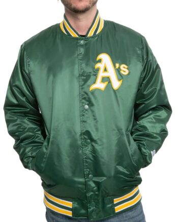 Oakland As Starter Bomber Green Jacket - Modajacket