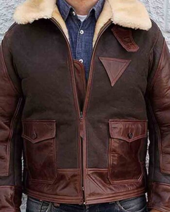 Men Aviator Flight AN-J-4 Brown Leather Jacket - Modajacket