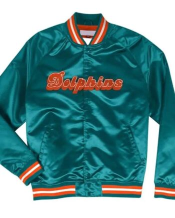Miami Dolphins Lightweight Aqua Satin Jacket - Modajacket