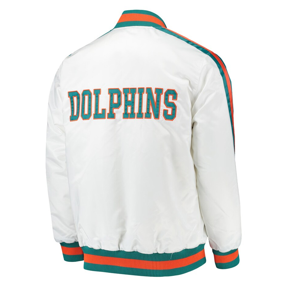 Throwback D-Line Miami Dolphins White Jacket 2 Throwback D-Line Miami Dolphins White Jacket
