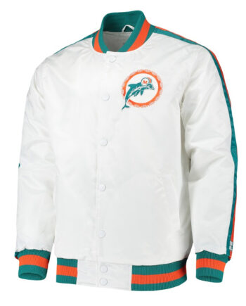 Throwback D-Line Miami Dolphins White Jacket - Modajacket