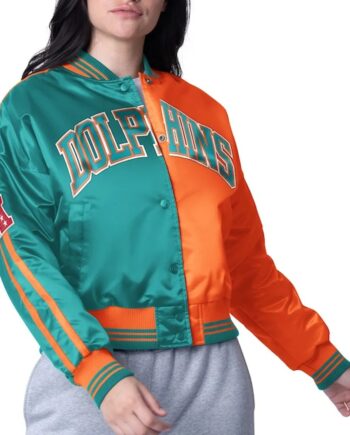 Miami Dolphins Zone Blitz Aqua/Orange Jacket - Modajacket