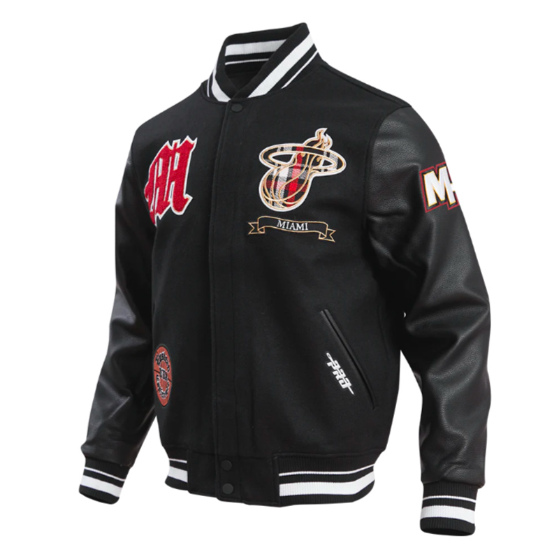 Miami Heat Prep Varsity Wool/Leather Jacket 3 Miami Heat Prep Varsity Wool/Leather Jacket