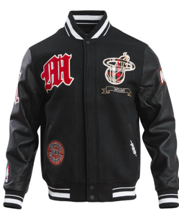 Miami Heat Prep Varsity Wool/Leather Jacket - Modajacket