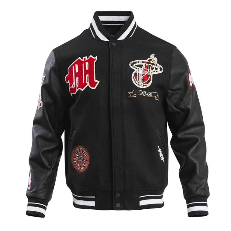 Miami Heat Prep Varsity Wool/Leather Jacket 1 Miami Heat Prep Varsity Wool/Leather Jacket - Modajacket