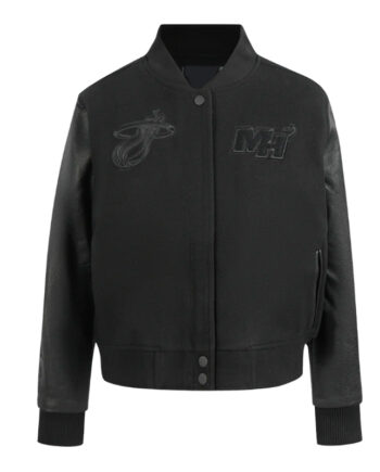 Miami Heat Triple Black Varsity Wool/Leather Jacket - Modajacket