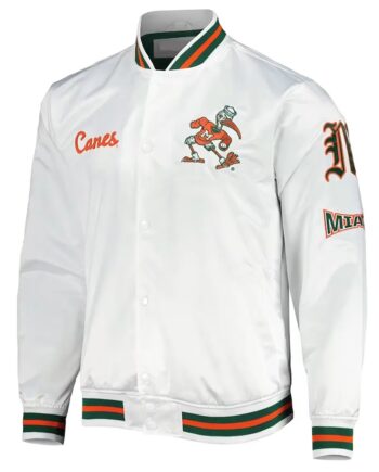 City Collection Miami Hurricanes White Jacket - Modajacket