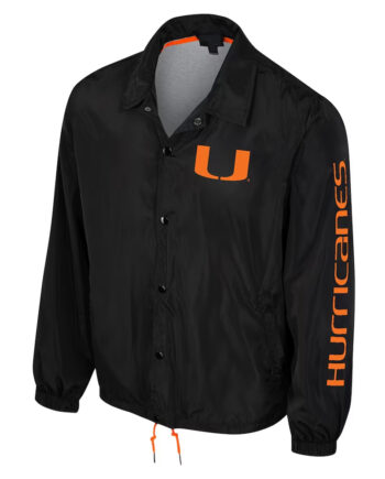 Miami Hurricanes Black Coaches Jacket - Modajacket