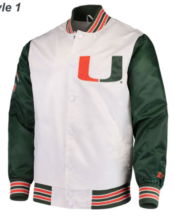 Miami Hurricanes Canes The Rookie Varsity Satin Jacket - Modajacket