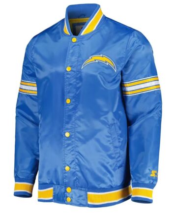LA Chargers Midfield Powder Blue Satin Jacket - Modajacket