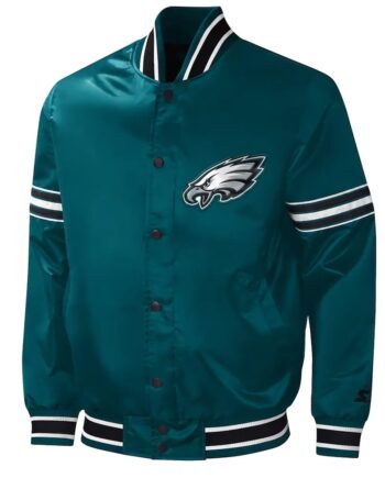 Philadelphia Eagles Midfield Green Satin Jacket - Modajacket